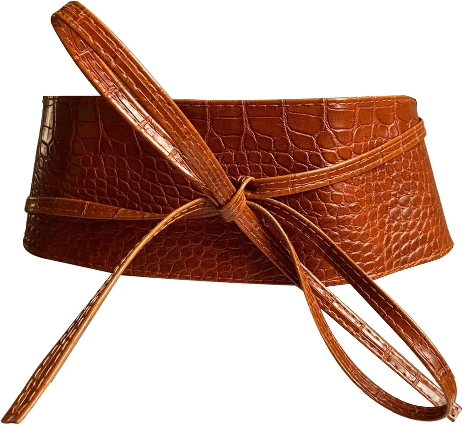 Vegan Leather Obi Wrap Belt Soft Wide 3.7 inches