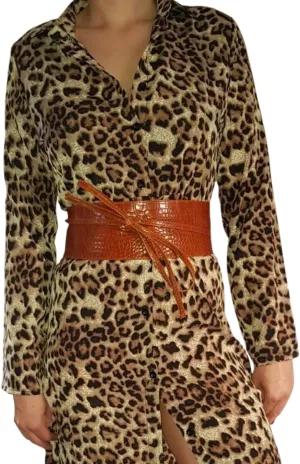 Vegan Leather Obi Wrap Belt Soft Wide 3.7 inches