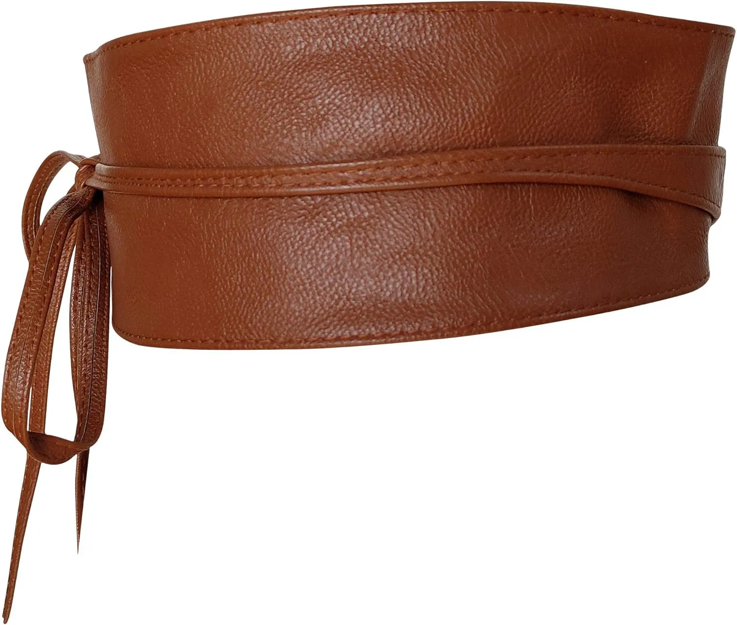 Vegan Leather Obi Wrap Belt Soft Wide 3.7 inches