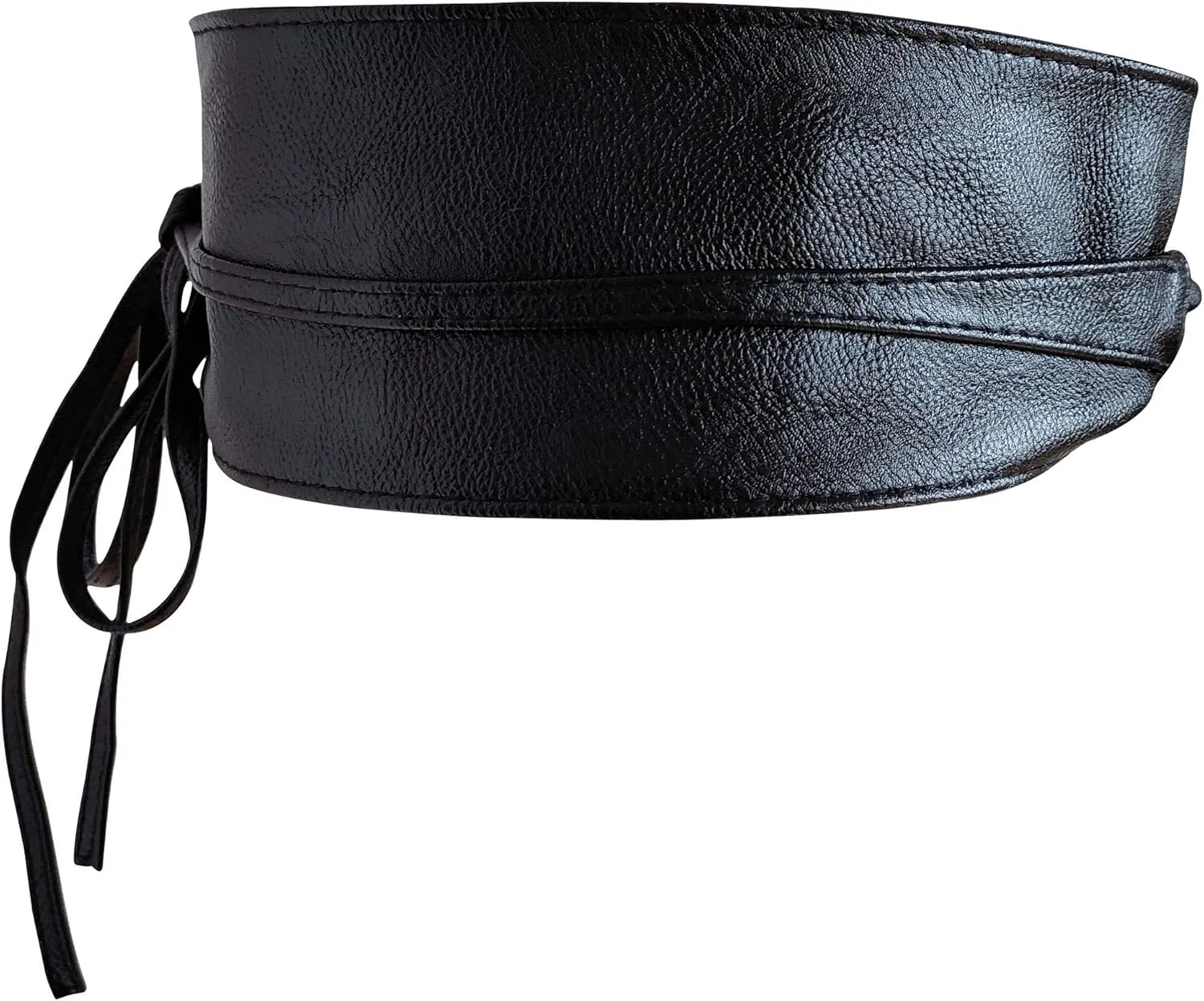 Vegan Leather Obi Wrap Belt Soft Wide 3.7 inches