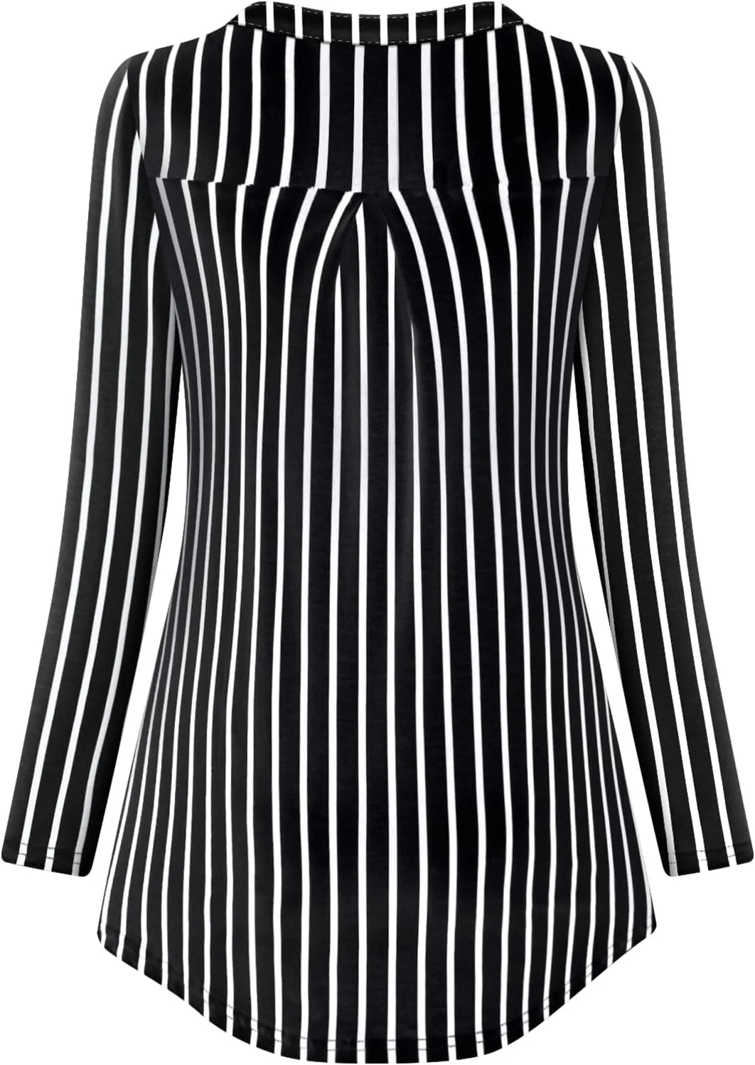 Viracy Womens 3/4 Roll Sleeve Shirt Notch V Neck Loose Pattern Tunic Top