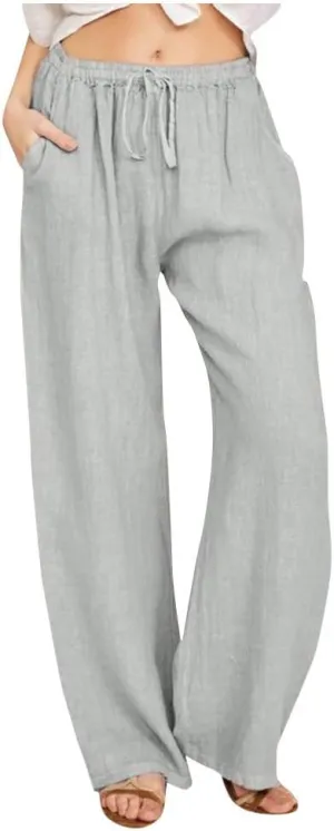 Wide Leg Palazzo Pants for Women 2025 Summer Casual Beach Pant Loose Fit Drawstring Flowy Lounge Trousers with Pocket