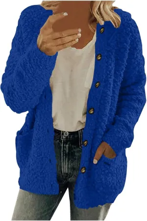Winter Coats for Women 2024 Soft Fleece Jacket Fuzzy Sherpa Open Front Cardigan Fleece Jacket Winter Warm Casual Coats