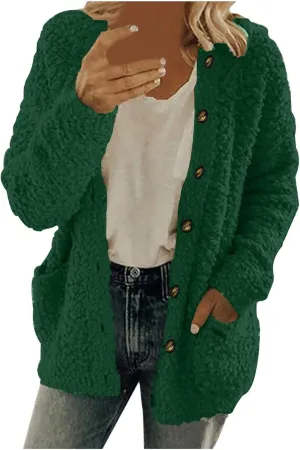Winter Coats for Women 2024 Soft Fleece Jacket Fuzzy Sherpa Open Front Cardigan Fleece Jacket Winter Warm Casual Coats