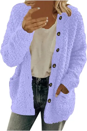 Winter Coats for Women 2024 Soft Fleece Jacket Fuzzy Sherpa Open Front Cardigan Fleece Jacket Winter Warm Casual Coats