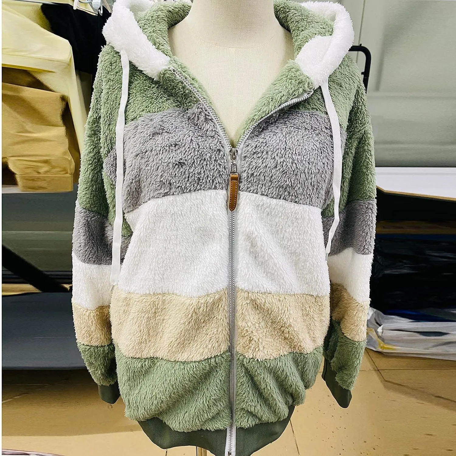 Winter Fashion Coats for Women Warm Coats Casual Fuzzy Fleece Sherpa Jackets Hoodies Pullover Plus Size Jacket
