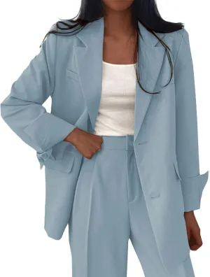 Women Open Front Blazers 2024 Sleeve Front Notched Collar Suit Cardigan Cardigan Fall Fashion Work Office Blazer