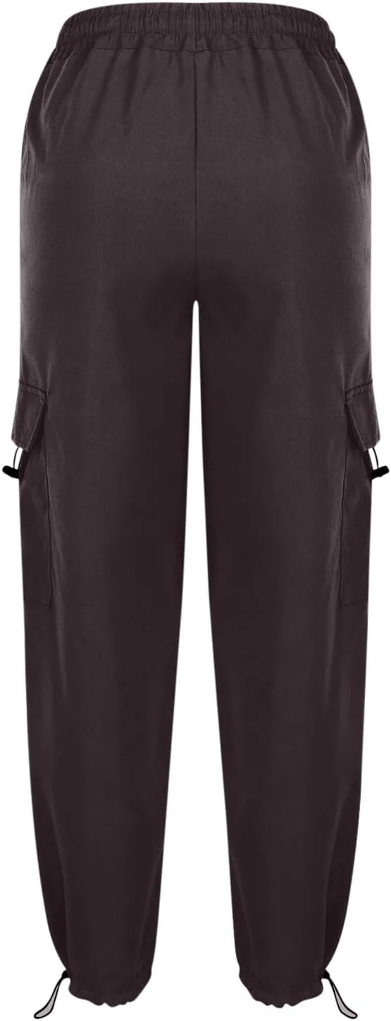 Women Retro Cargo Pants Baggy Y2k Multi Pockets High Waist Loose Straight Leg Joggers Pant Vintage Aesthetic Trousers