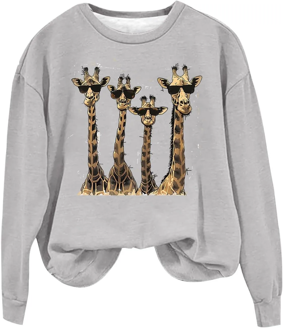 Women Sweatshirt Cute Giraffe Pullover Hoodie Long Sleeve Tops Pullover Y2k Crewneck Sweatshirts 2024