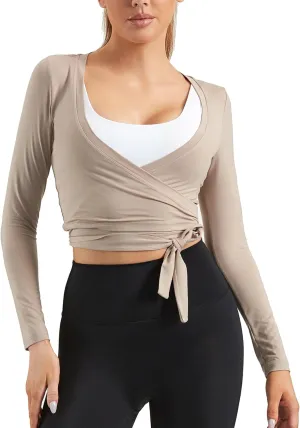 Women Tie Front Shrug Long Sleeve Bolero Cardigan Lightweight Casual Tops