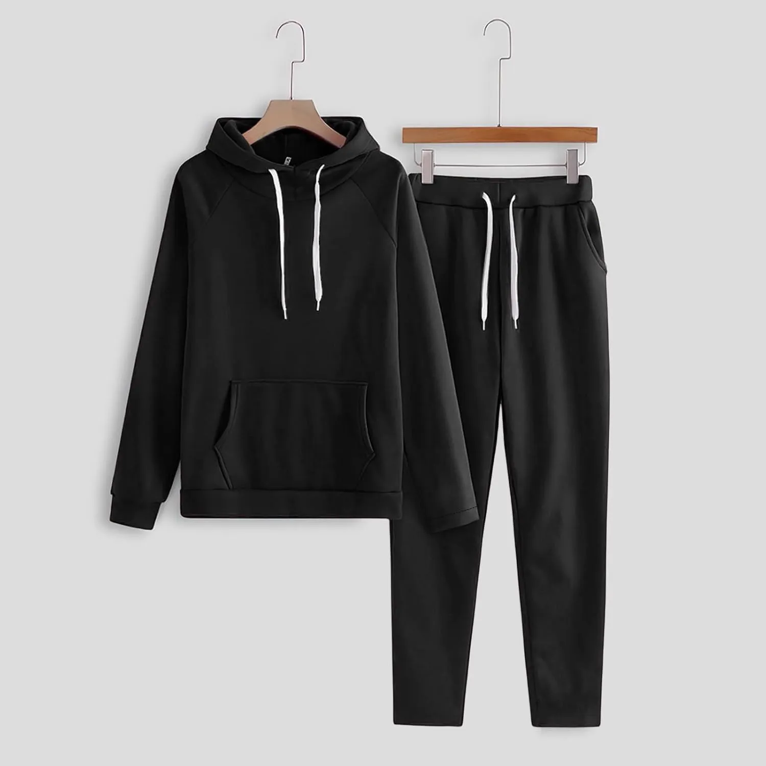 Womens 2 Piece Sweatsuit Trendy Oversize Long Sleeve Hoodie Baggy Pants Lounge Set Solid Athletic Tracksuit