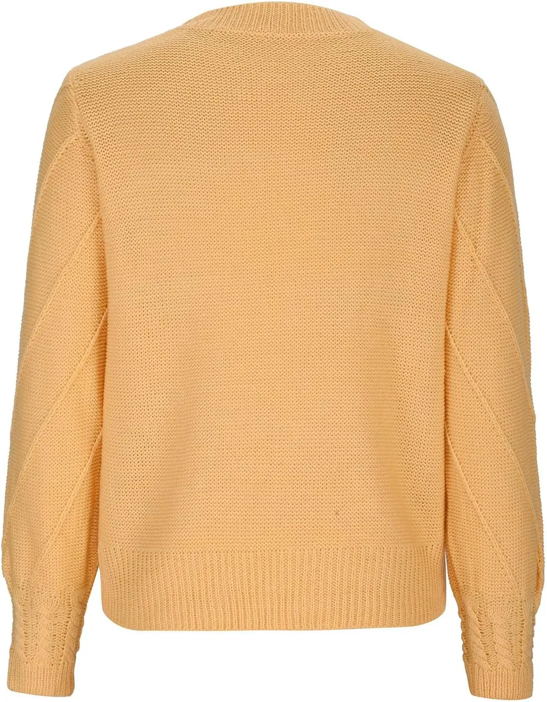 Womens 2023 Fall Trendy Sweaters Fashion Hairball Round-Neck Sweater Lantern Sleeves Knitted Pullovers Tops