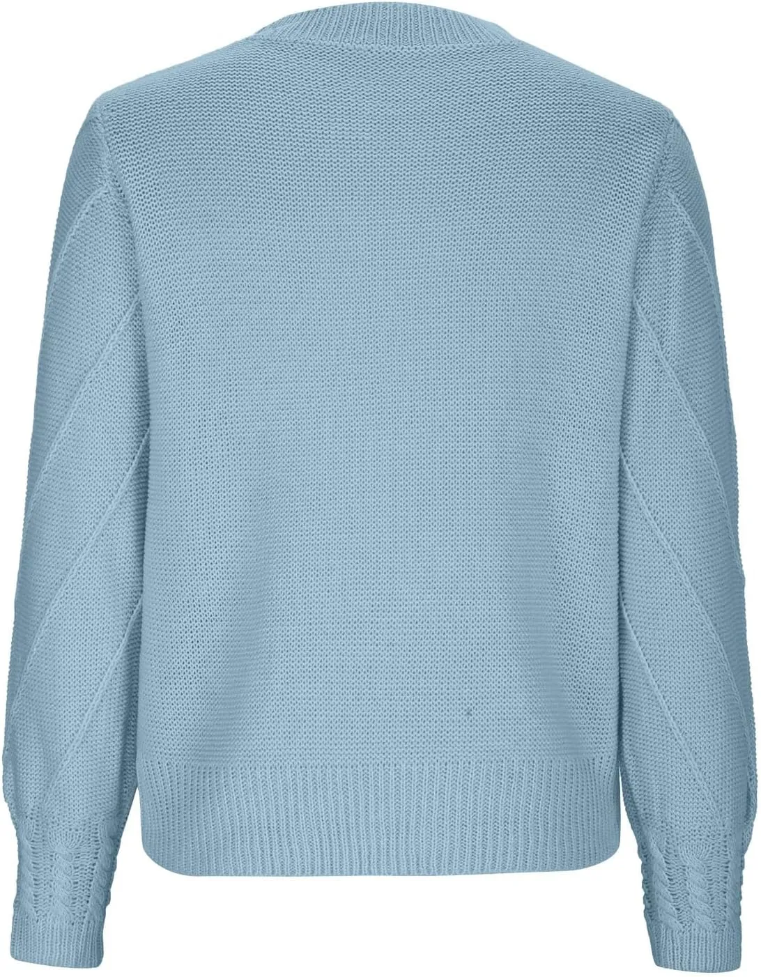 Womens 2023 Fall Trendy Sweaters Fashion Hairball Round-Neck Sweater Lantern Sleeves Knitted Pullovers Tops