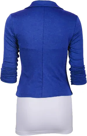 Womens Casual Lightweight Blazers Open Front Long Sleeve Lapel Collar Single Button Work Office Business Suit Jacket