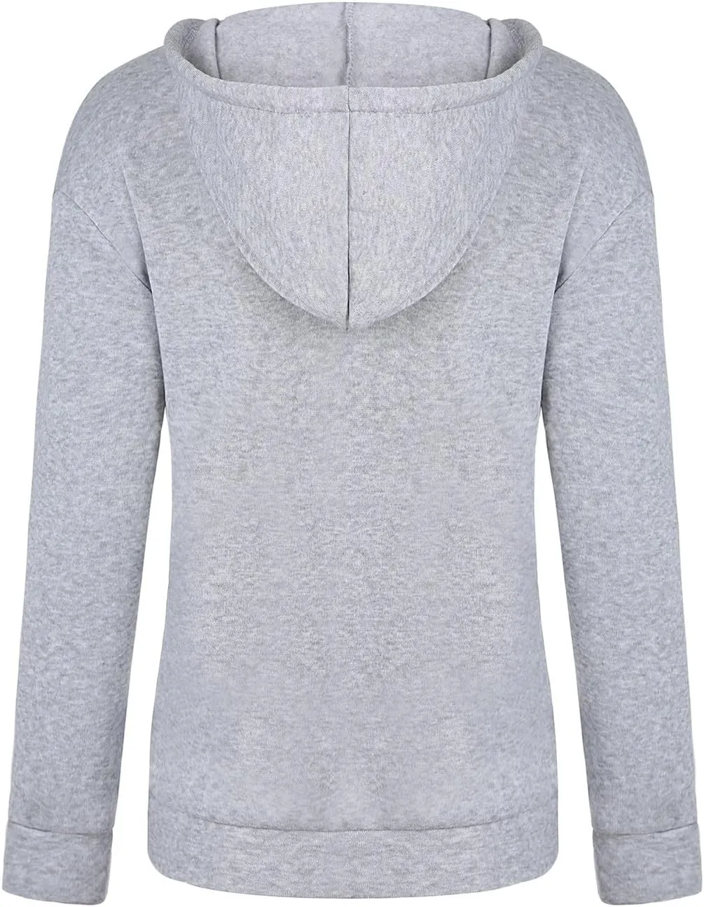 Women's Casual Lightweight Hoodies Long Sleeve v Neck Drawstring Hooded Sweatshirts Loose Pullovers With Pocket