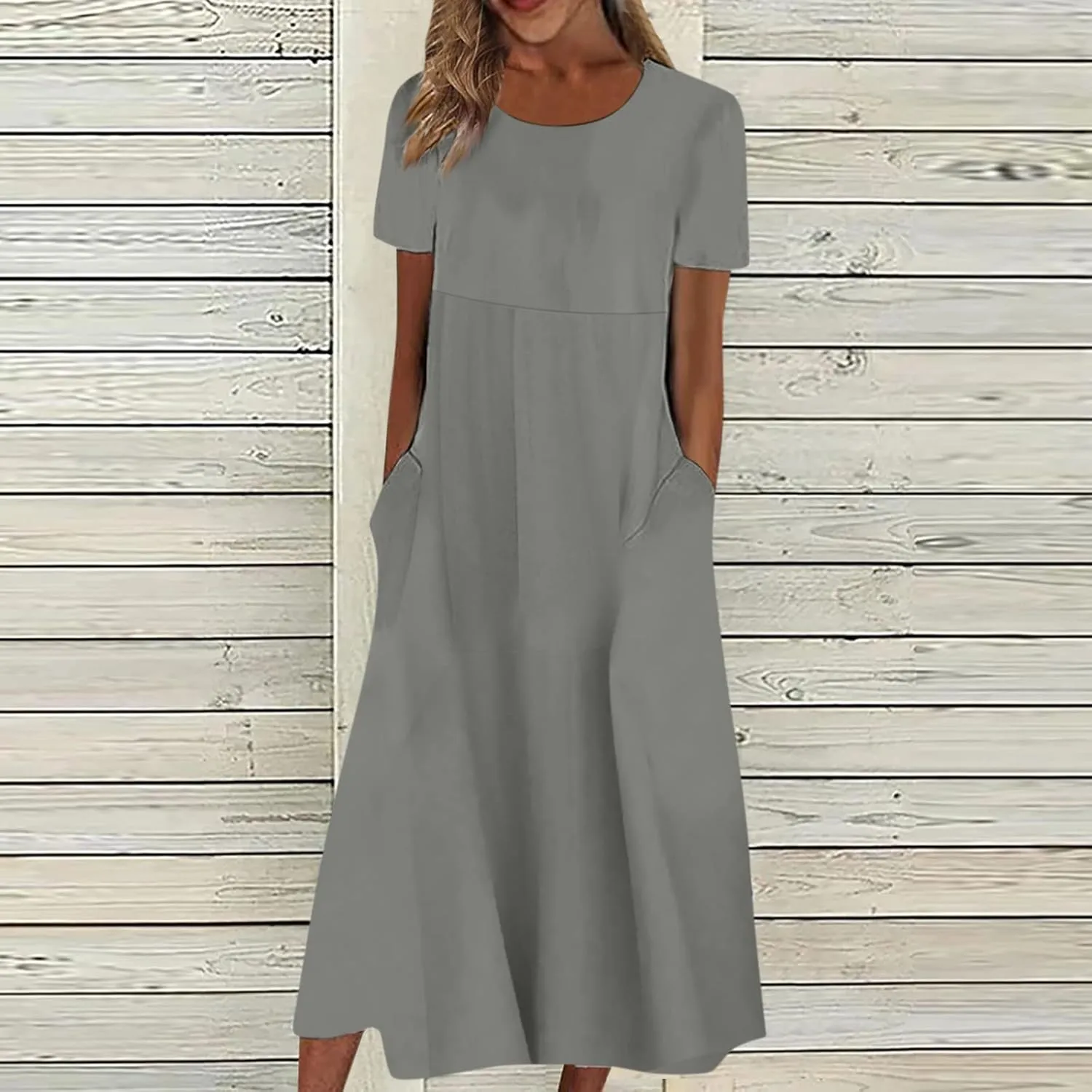 Women's Casual Summer Floral Short Sleeve T Shirts Maxi Dress 2025 Spring V Neck Flowy Tiered Boho Beach Dresses