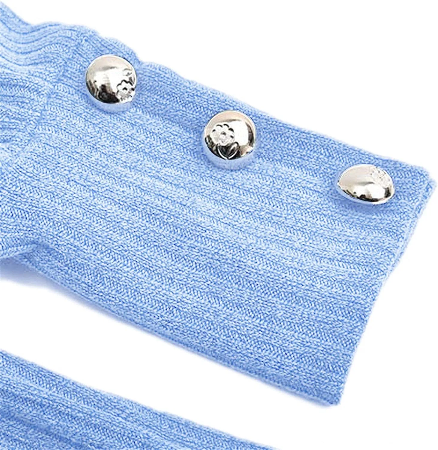Women's Chic Turtleneck Sweater Solid Button Sleeve Knitted Pullovers Sweater Warm Loose Casual Oversized Sweater