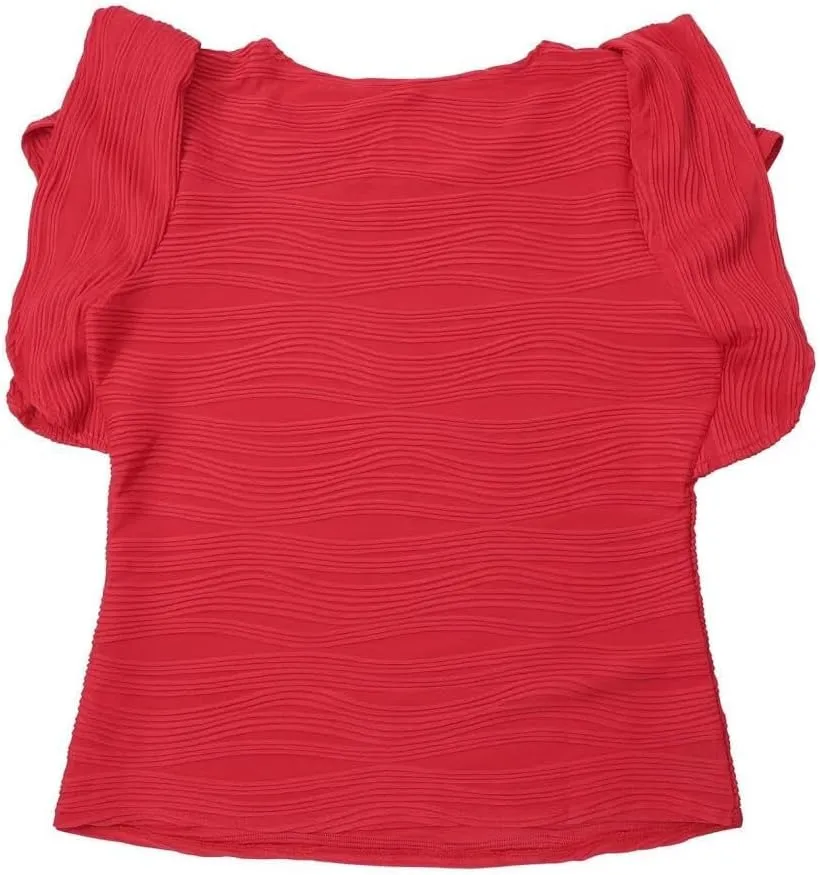 Women's Dressy Casual Tops Business Work Blouses Cap Sleeve Crewneck Shirts