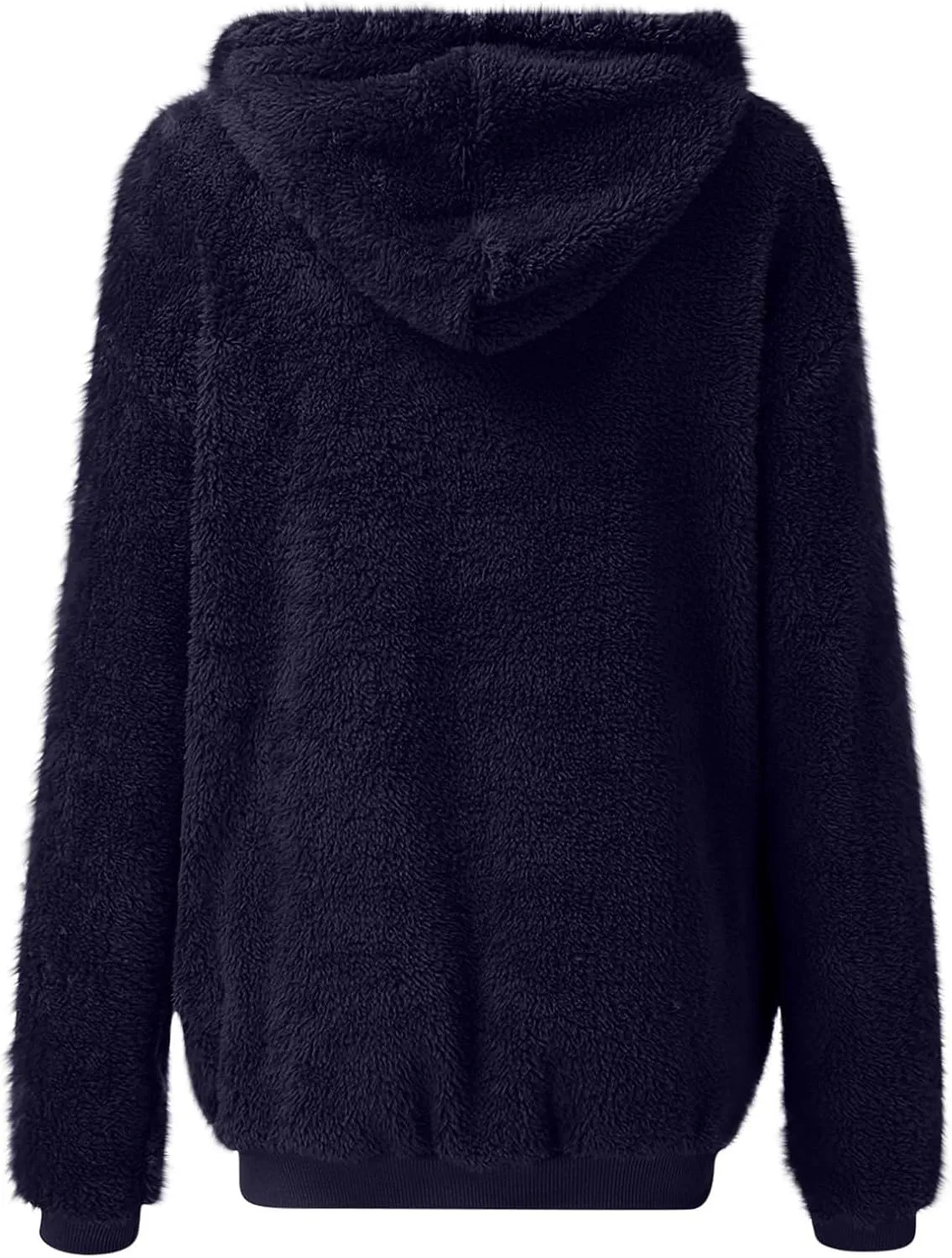 Women's Fleece Jacket Fuzzy Hooded Winter Warm Casual Coats Zip Up Open Front Sherpa Cardigan Outwear with Pockets