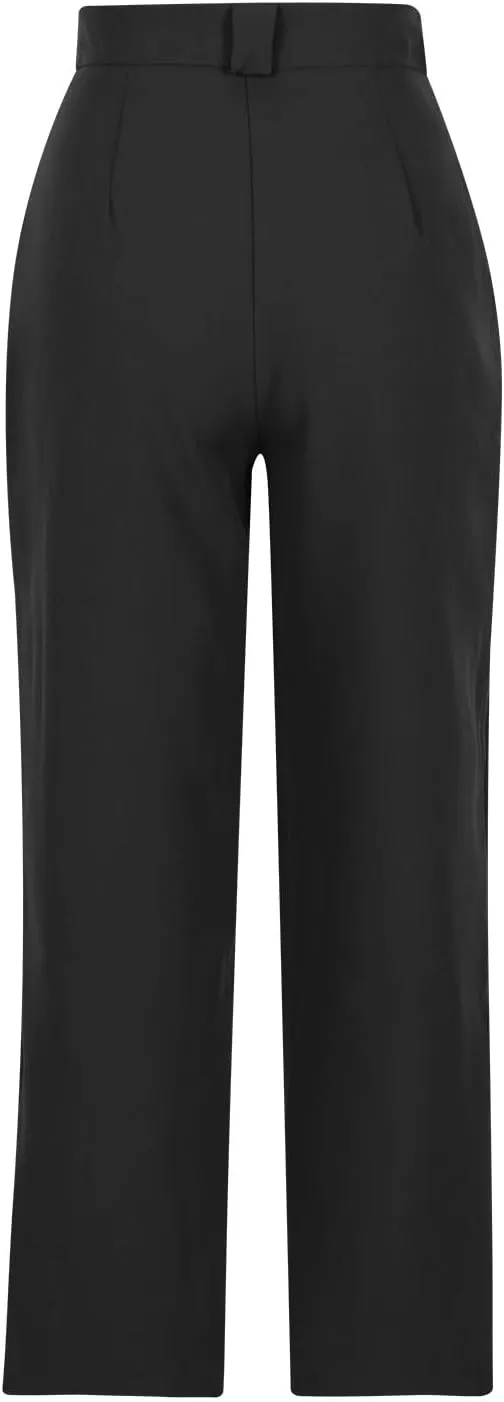 Women's High Waisted Dressy Pants Straight Leg Suit Trousers Casual Plain Office Work Business Pant with Pockets