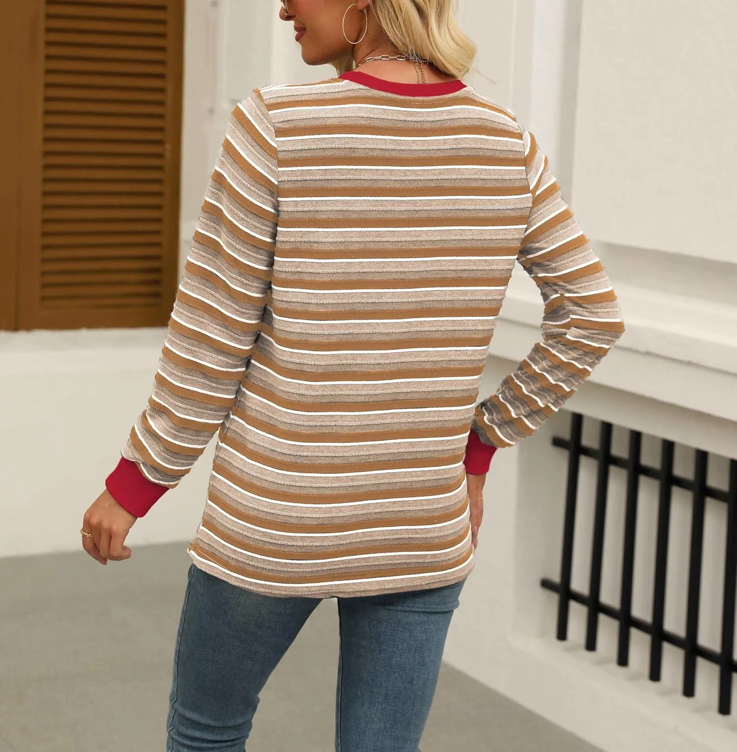 Womens Long Sleeve Shirts Fall 2024 Casual Tops Fashion Fall Outfits Blouses Clothes