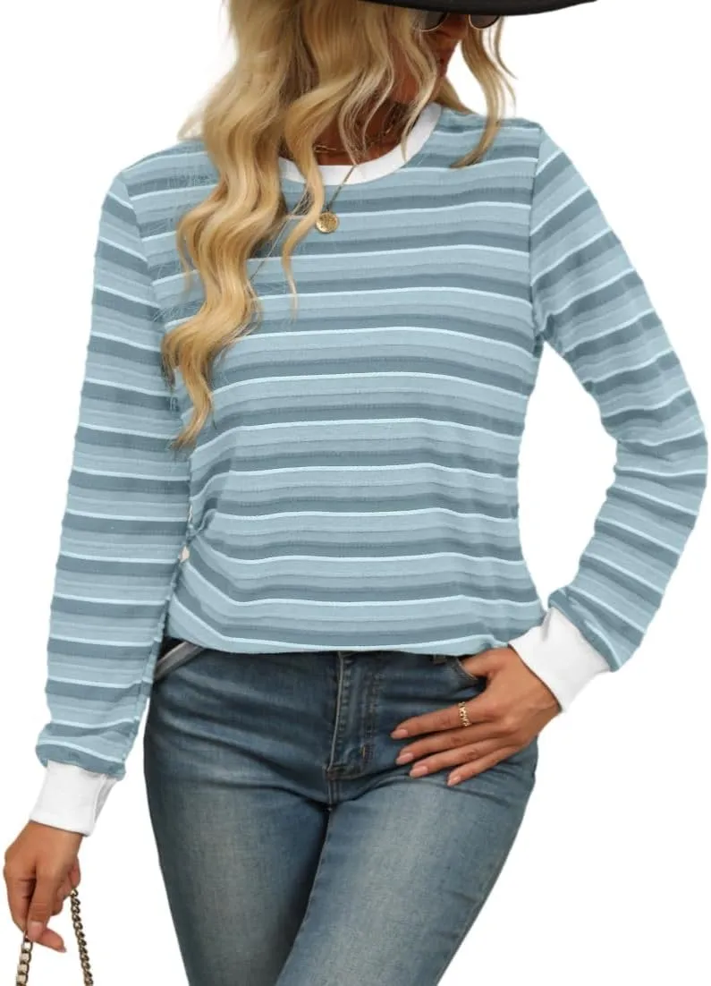 Womens Long Sleeve Shirts Fall 2024 Casual Tops Fashion Fall Outfits Blouses Clothes