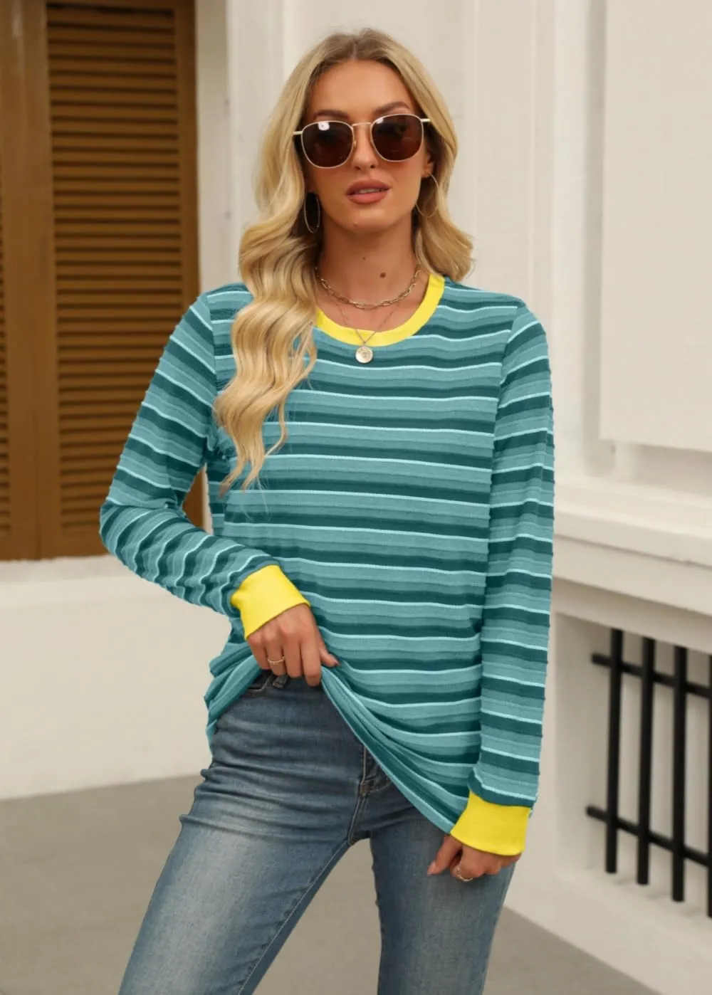 Womens Long Sleeve Shirts Fall 2024 Casual Tops Fashion Fall Outfits Blouses Clothes