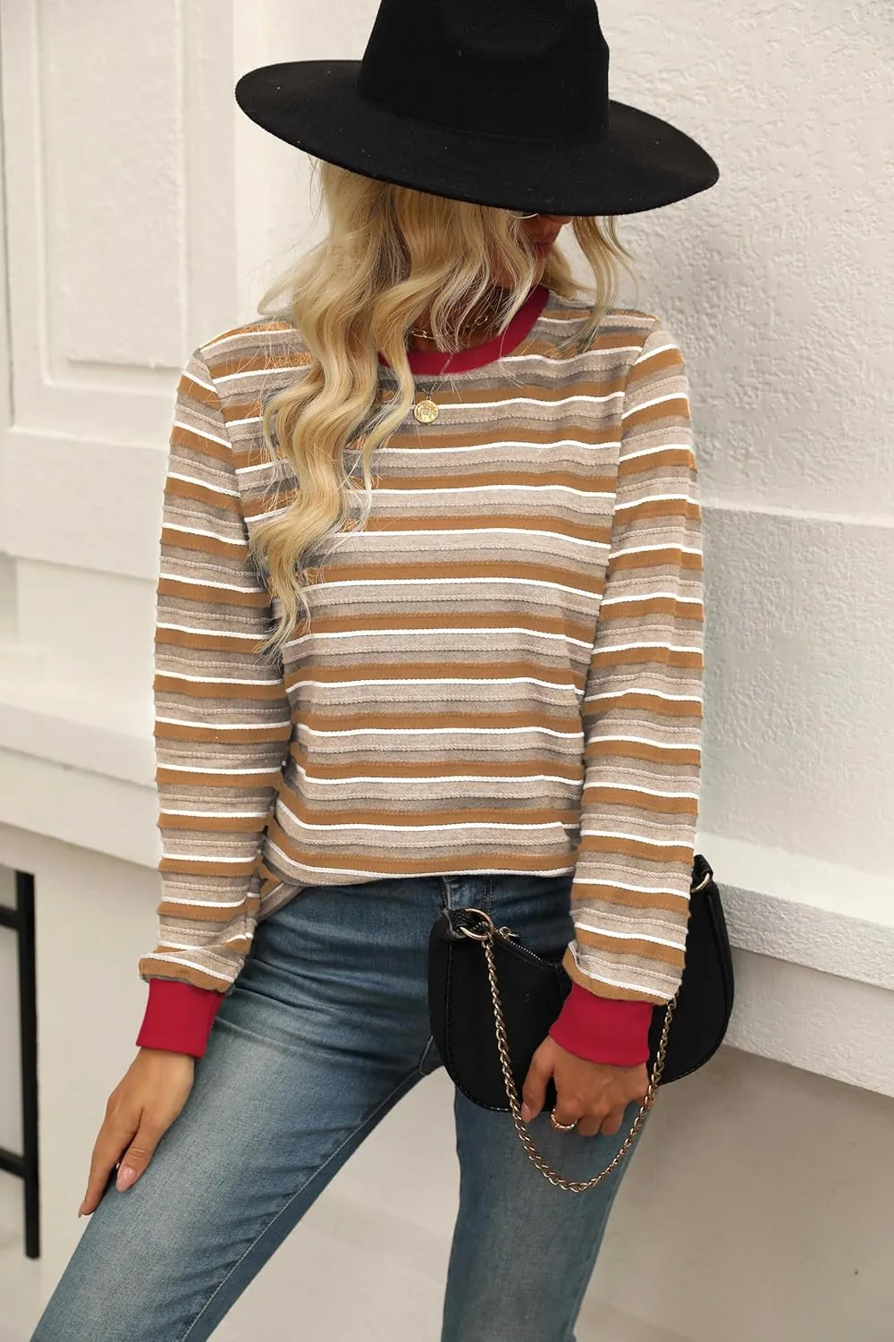 Womens Long Sleeve Shirts Fall 2024 Casual Tops Fashion Fall Outfits Blouses Clothes