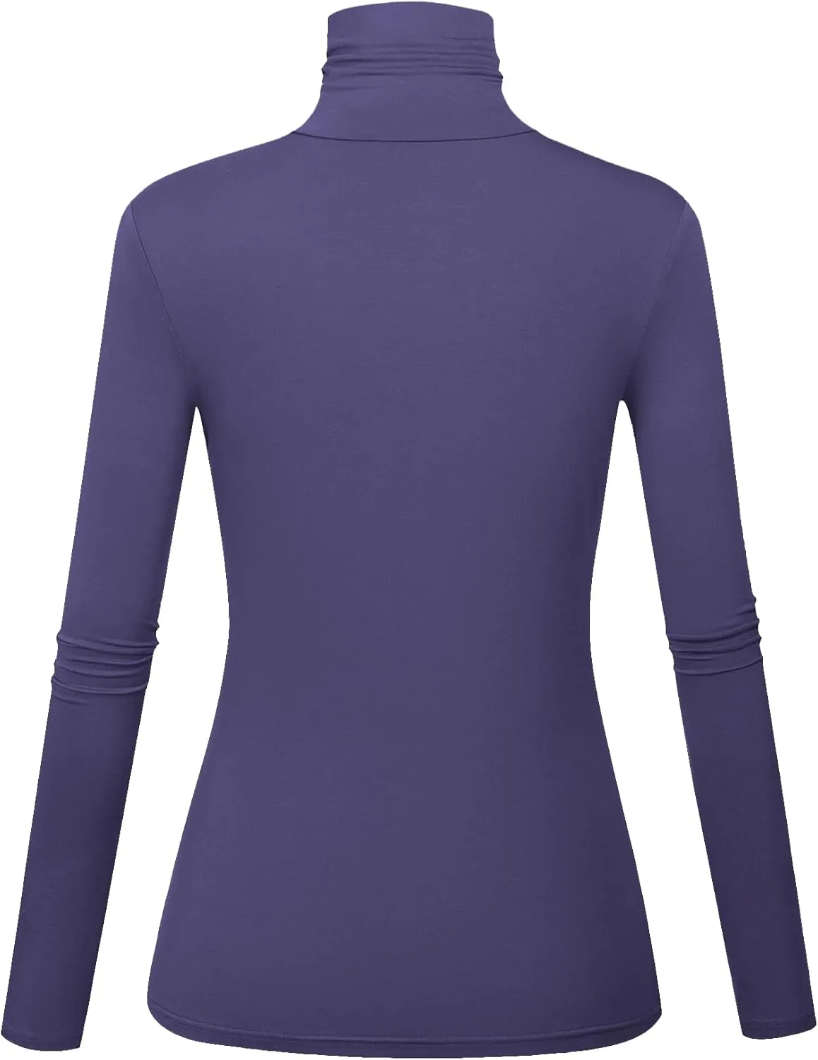 Women's Long Sleeve Turtleneck Shirts Slim Fitted Lightweight Base Layer Casual Tops