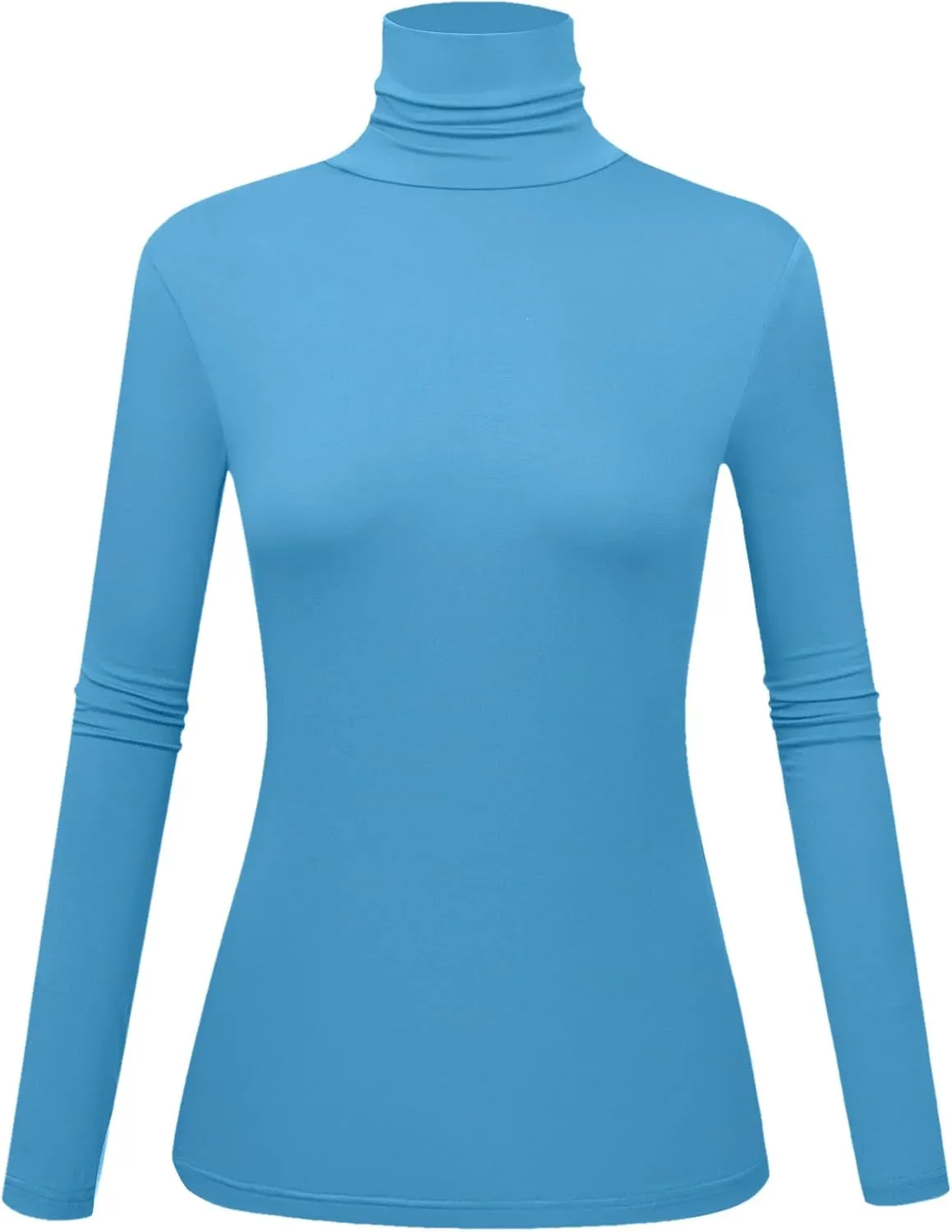 Women's Long Sleeve Turtleneck Shirts Slim Fitted Lightweight Base Layer Casual Tops