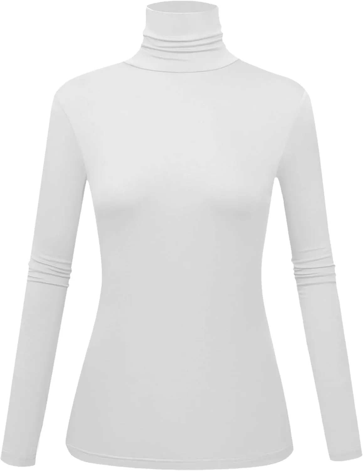 Women's Long Sleeve Turtleneck Shirts Slim Fitted Lightweight Base Layer Casual Tops