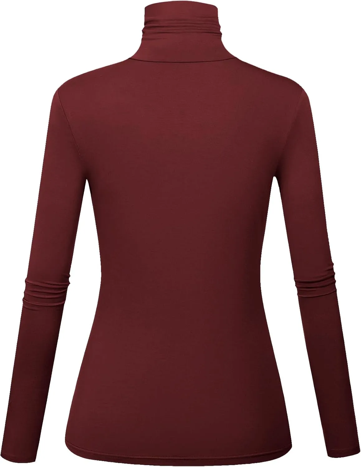 Women's Long Sleeve Turtleneck Shirts Slim Fitted Lightweight Base Layer Casual Tops