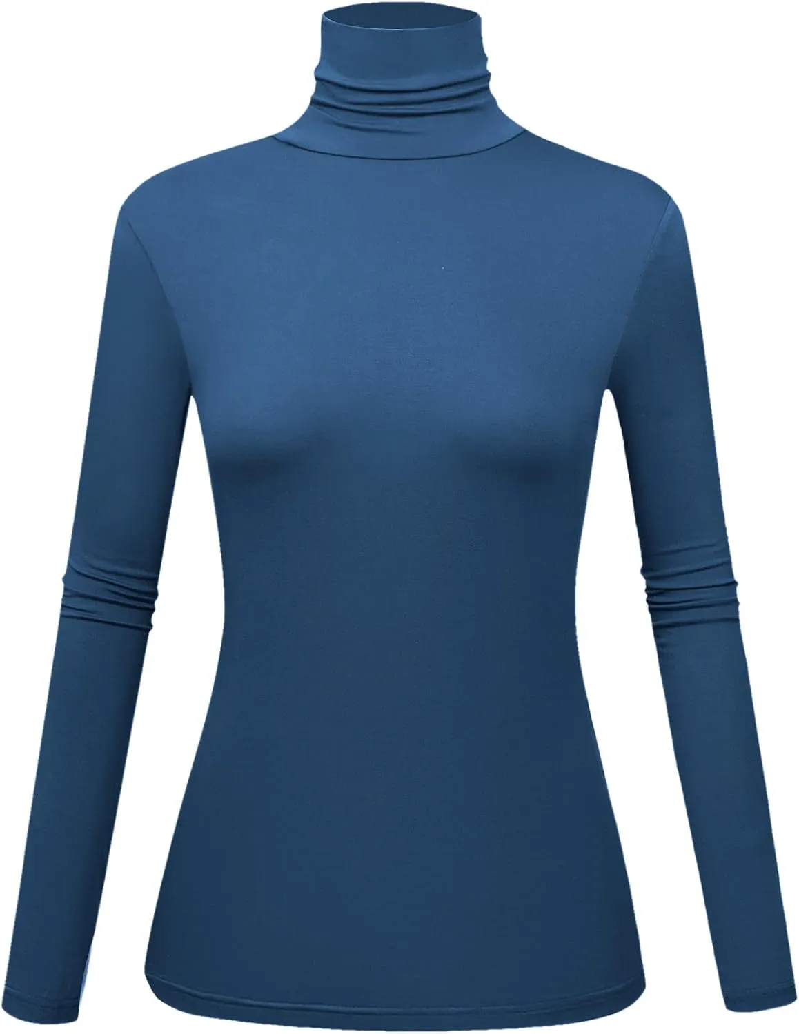 Women's Long Sleeve Turtleneck Shirts Slim Fitted Lightweight Base Layer Casual Tops