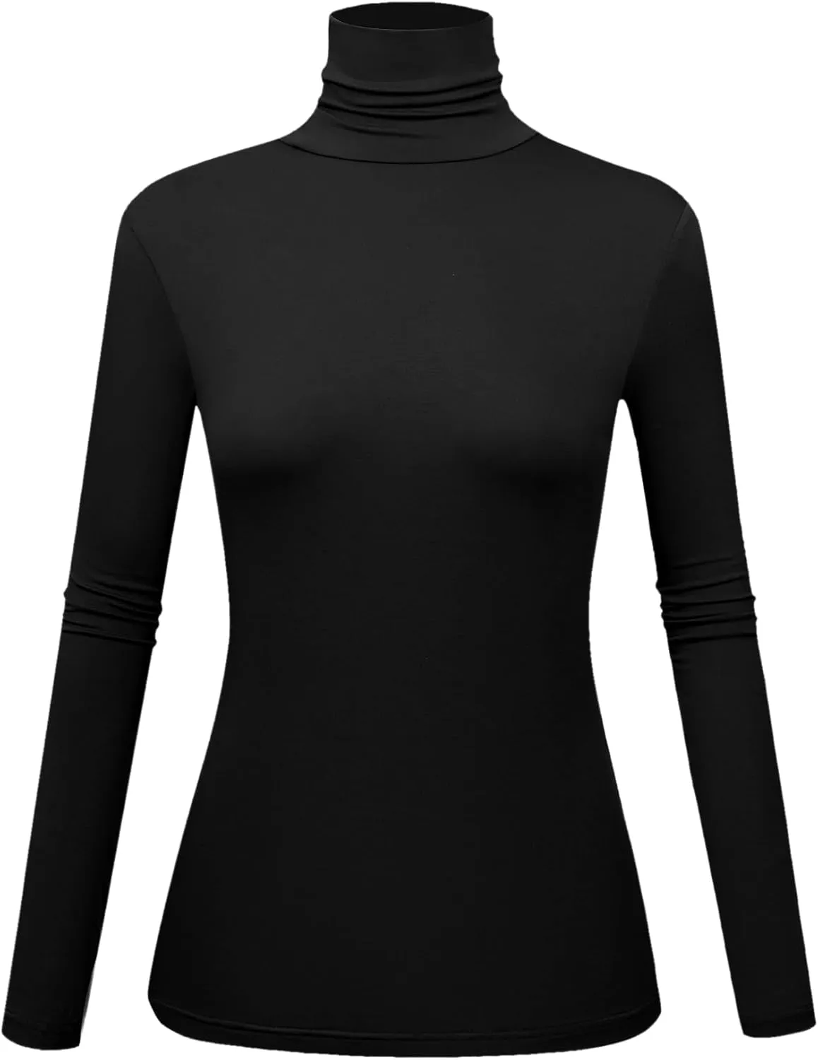 Women's Long Sleeve Turtleneck Shirts Slim Fitted Lightweight Base Layer Casual Tops