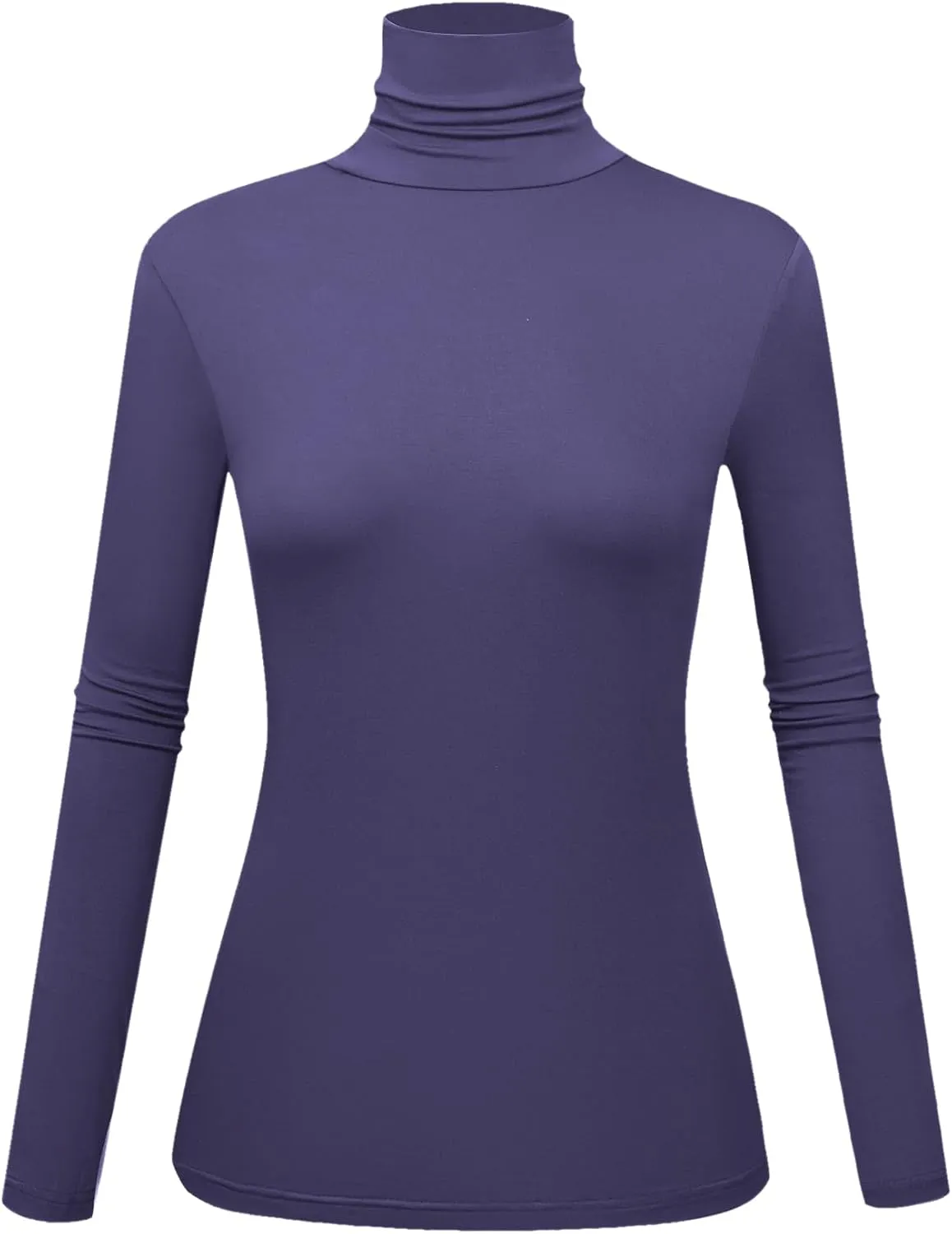 Women's Long Sleeve Turtleneck Shirts Slim Fitted Lightweight Base Layer Casual Tops