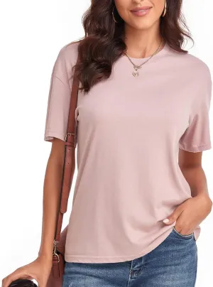 Women's Ripped Summer T Shirts Short Sleeve Tunic Tee Casual Tops Blouses