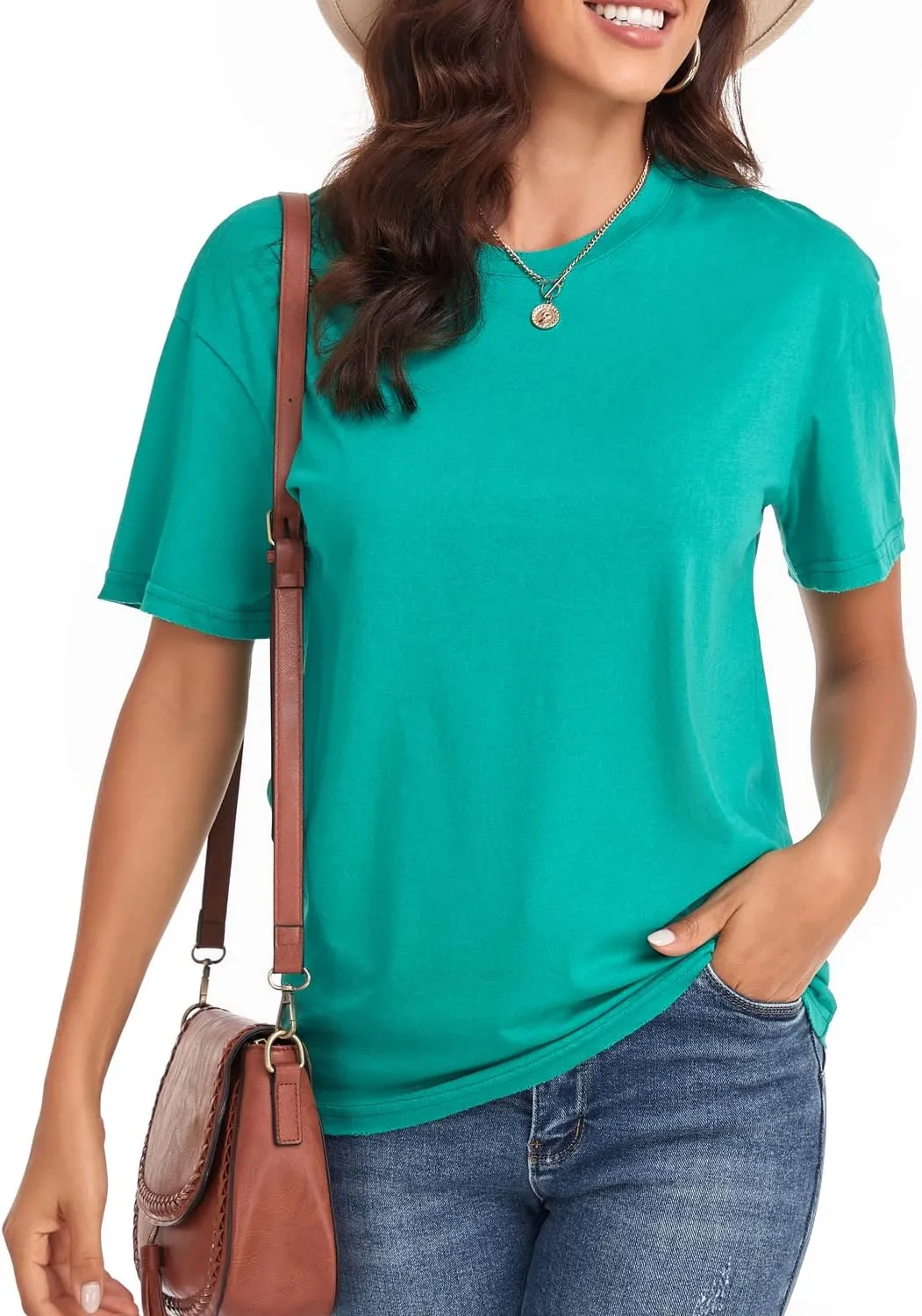 Women's Ripped Summer T Shirts Short Sleeve Tunic Tee Casual Tops Blouses
