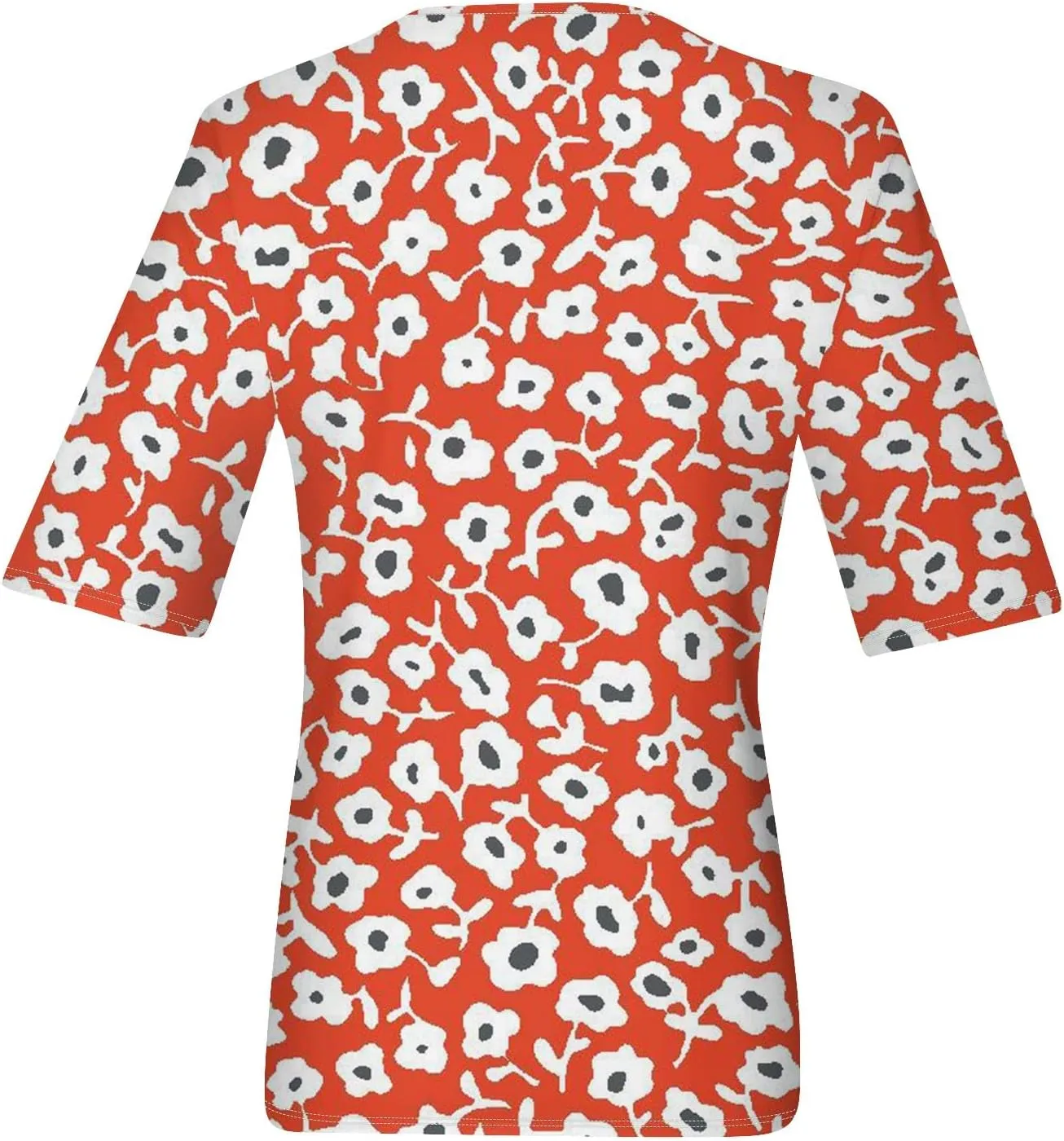 Womens Summer Tops Half Sleeve V Neck Tees Floral Print Shirts Casual Trendy Blouses Graphic Clothing