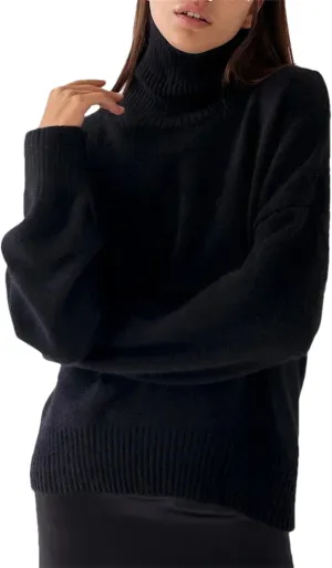 Women's Turtleneck Sweater Winter Thick Warm Oversized Knitted Pullovers Loose Jumpers Tops