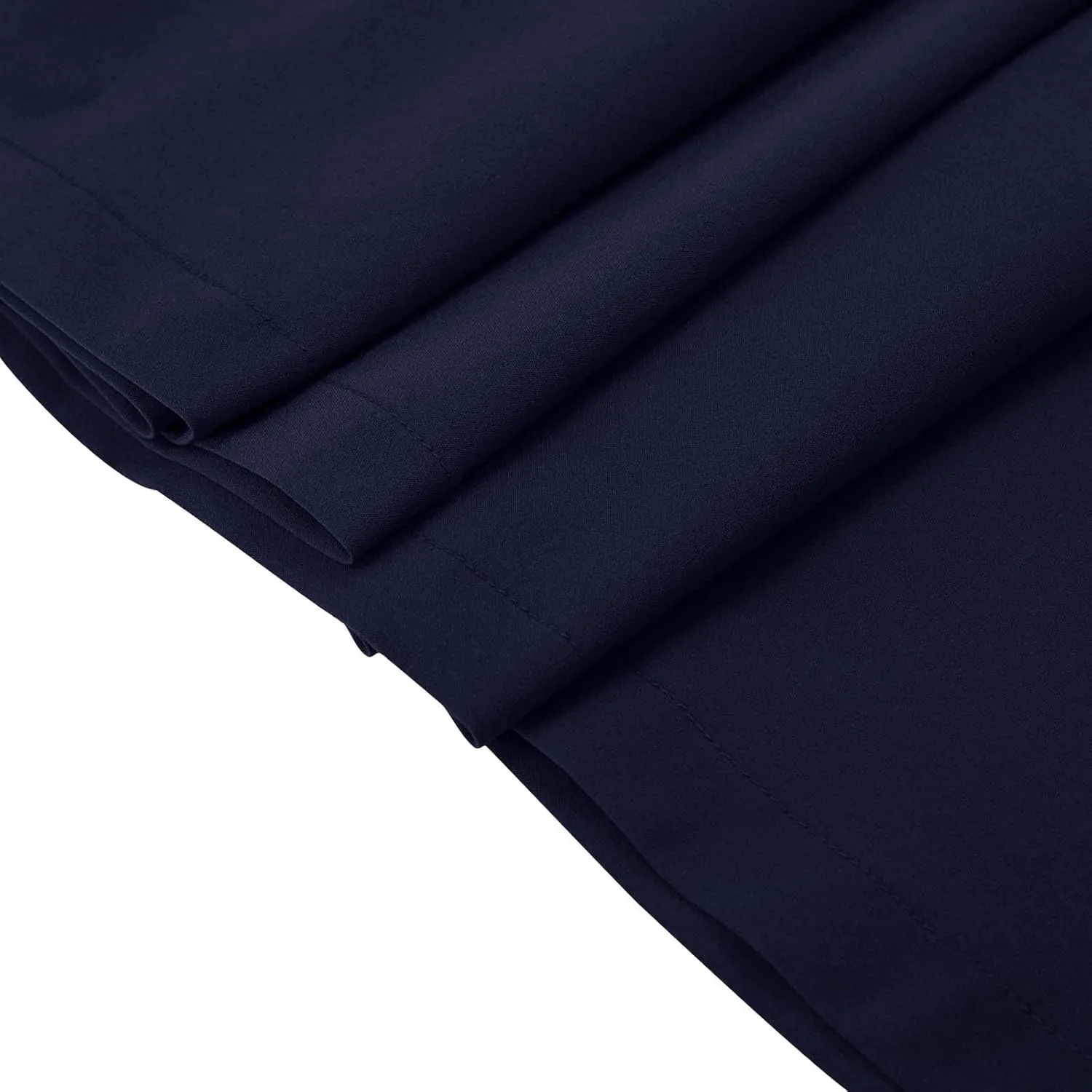 Women's Vintage High Waisted Skirts Casual Button Deco Midi A-Line Skirt Elastic Waist Flowy Skirts with Pockets