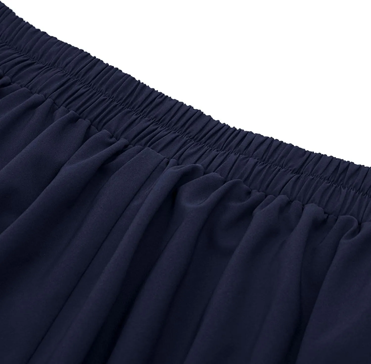 Women's Vintage High Waisted Skirts Casual Button Deco Midi A-Line Skirt Elastic Waist Flowy Skirts with Pockets