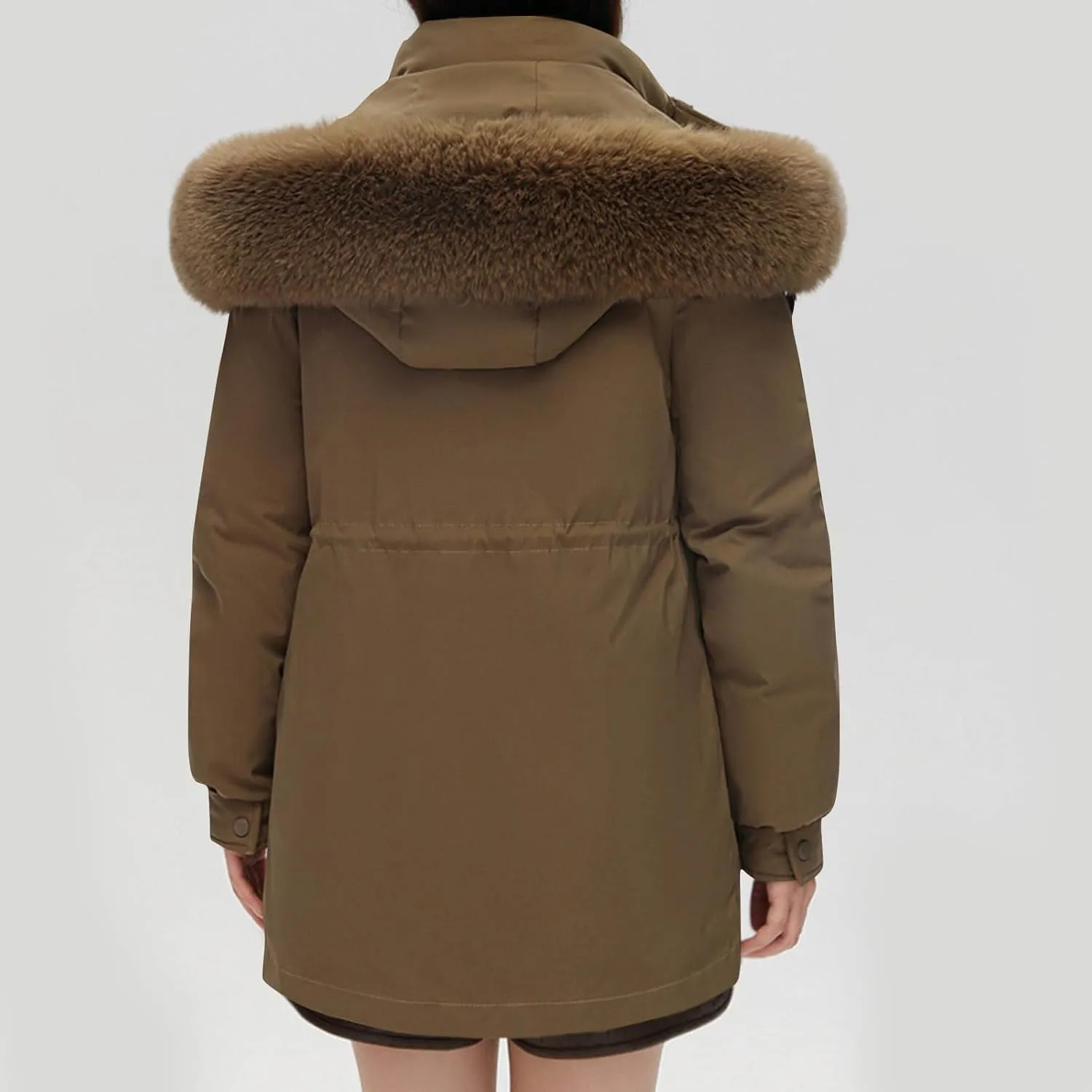 Women's Winter Coats Fleece Lined Parka Jacket Hooded Long Winter Warm Parka with Pockets Windproof Casual Coats