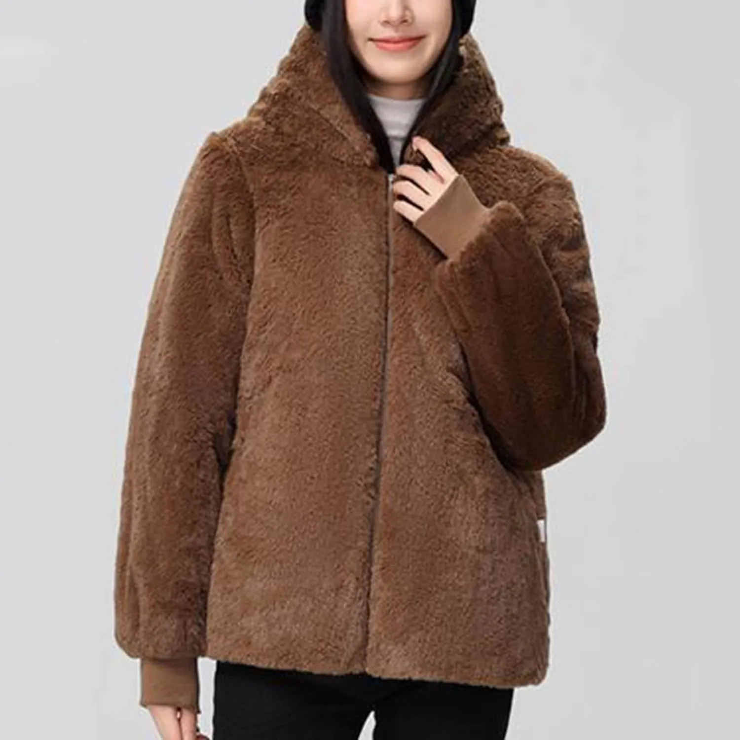 Women's Winter Coats Fleece Lined Parka Jacket Hooded Long Winter Warm Parka with Pockets Windproof Casual Coats