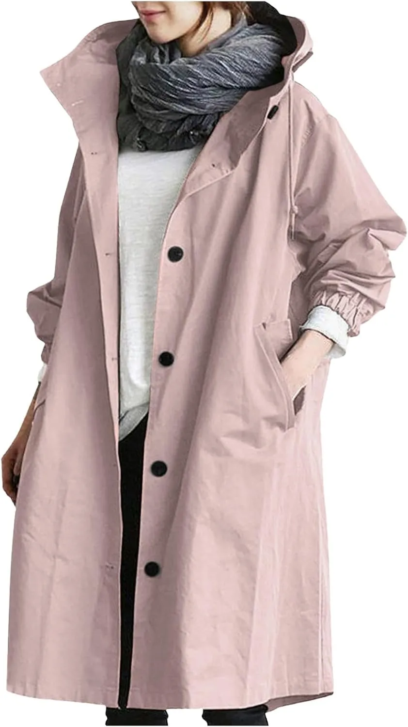 Womens Wool Blend Long Pea Coats Jackets Slim Fit Open Front Outerwear Casual Winter Overcoats