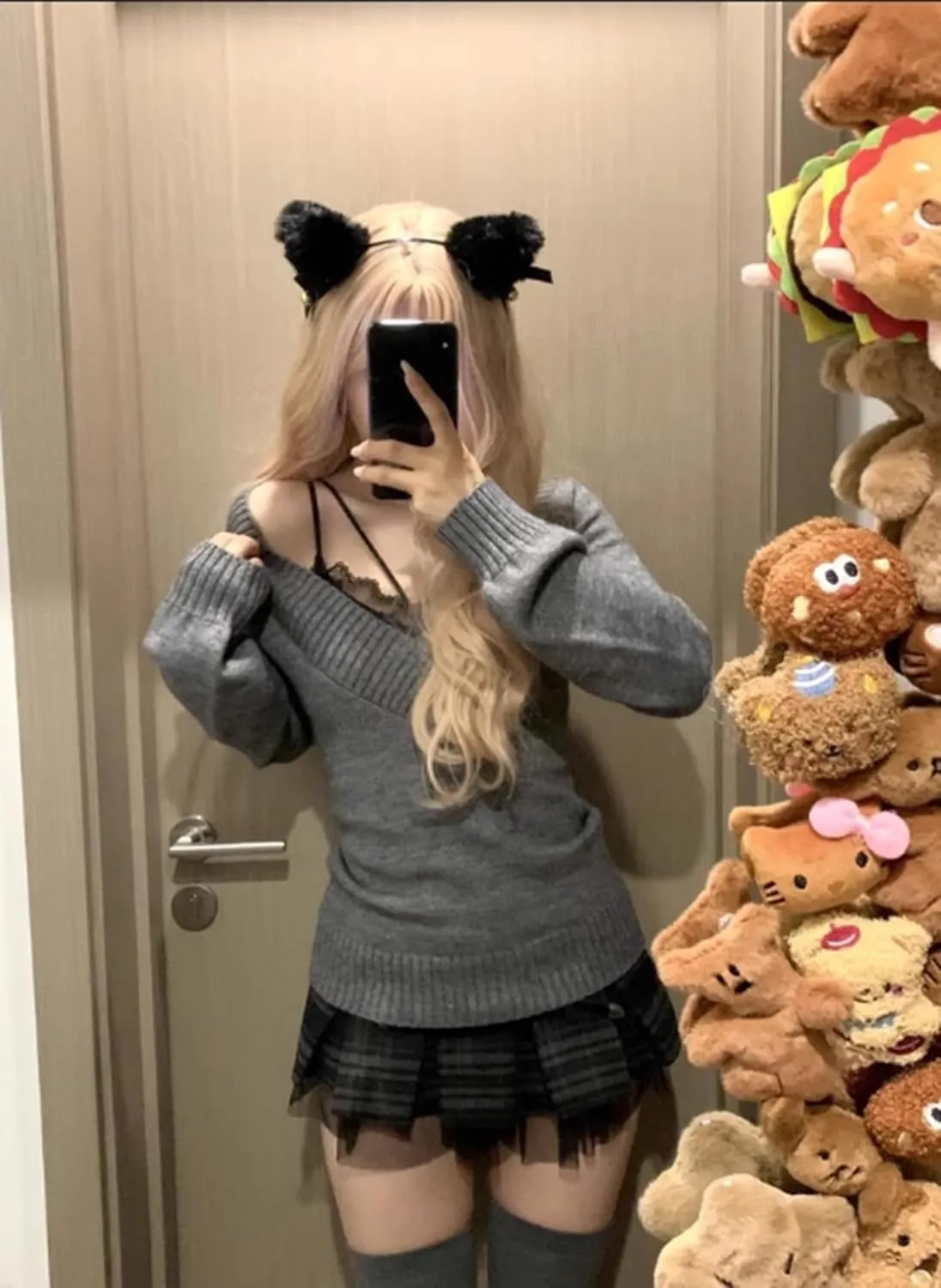 Womens Y2k V Neck Slim Fit Sweater Long Sleeve Knitted Pullovers Vintage Aesthetic Chunky Top Streetwear