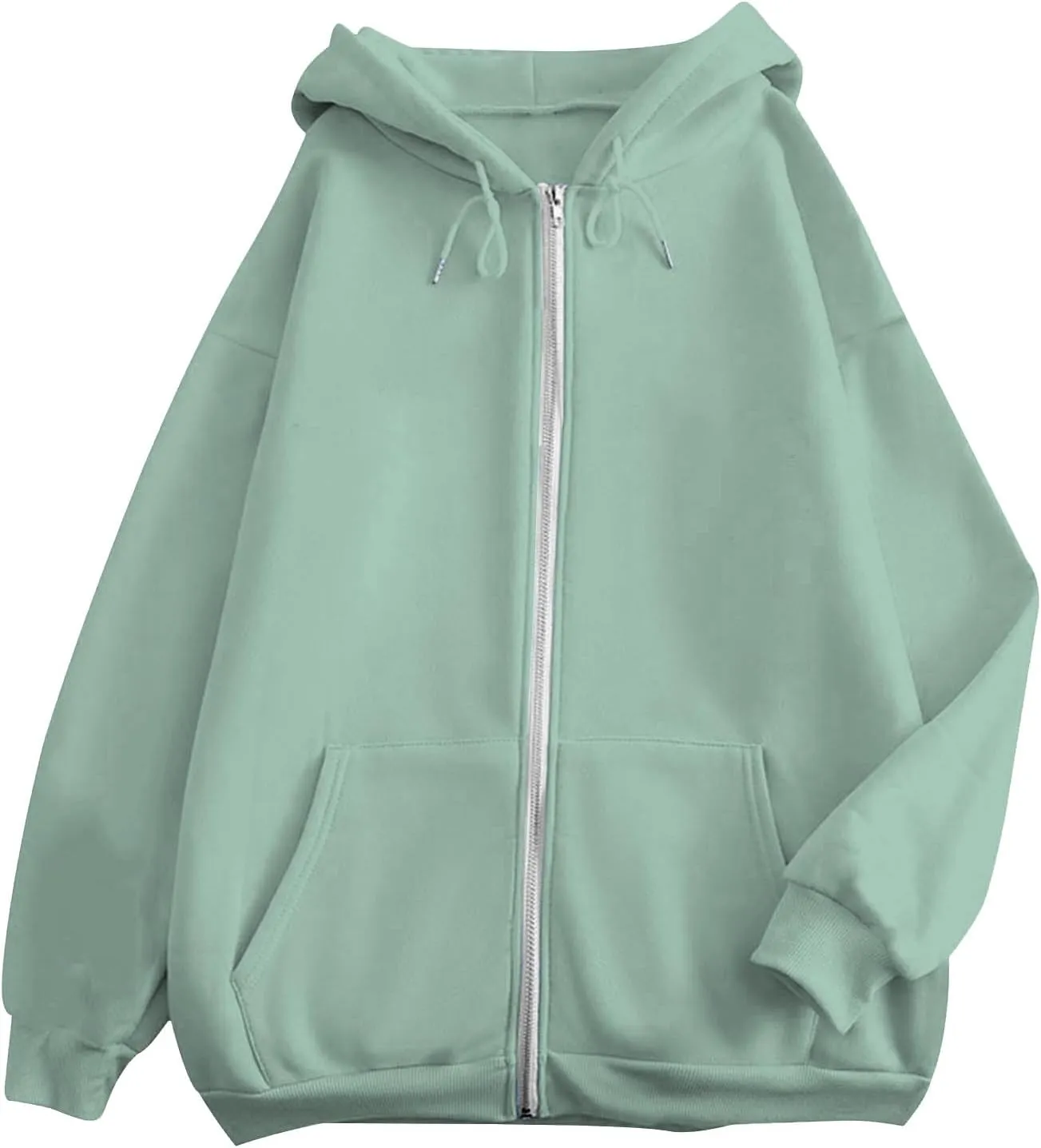Womens Zip Up Hoodies Long Sleeve Oversized Sweatshirts Fleece Jackets 2024 Fall Outfits Fashion Coats with Pockets