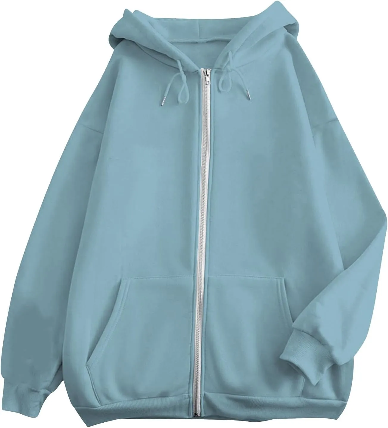 Womens Zip Up Hoodies Long Sleeve Oversized Sweatshirts Fleece Jackets 2024 Fall Outfits Fashion Coats with Pockets