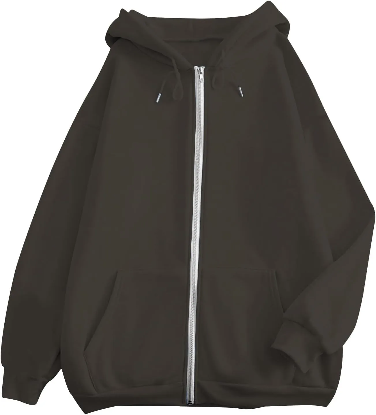 Womens Zip Up Hoodies Long Sleeve Oversized Sweatshirts Fleece Jackets 2024 Fall Outfits Fashion Coats with Pockets