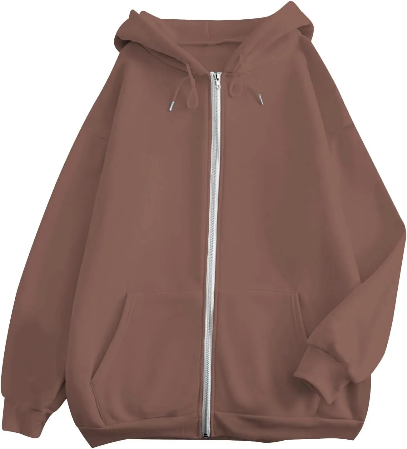 Womens Zip Up Hoodies Long Sleeve Oversized Sweatshirts Fleece Jackets 2024 Fall Outfits Fashion Coats with Pockets