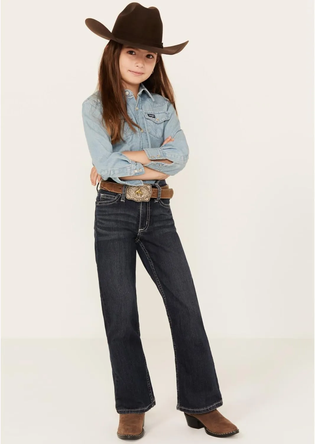 Wrangler Girls' Western Boot Cut Jeans